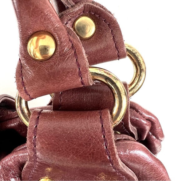 FOLEY + CORINNA Brownish Leather Gold Hardware Unique Large Shoulder Bag Satchel - Picture 15 of 16